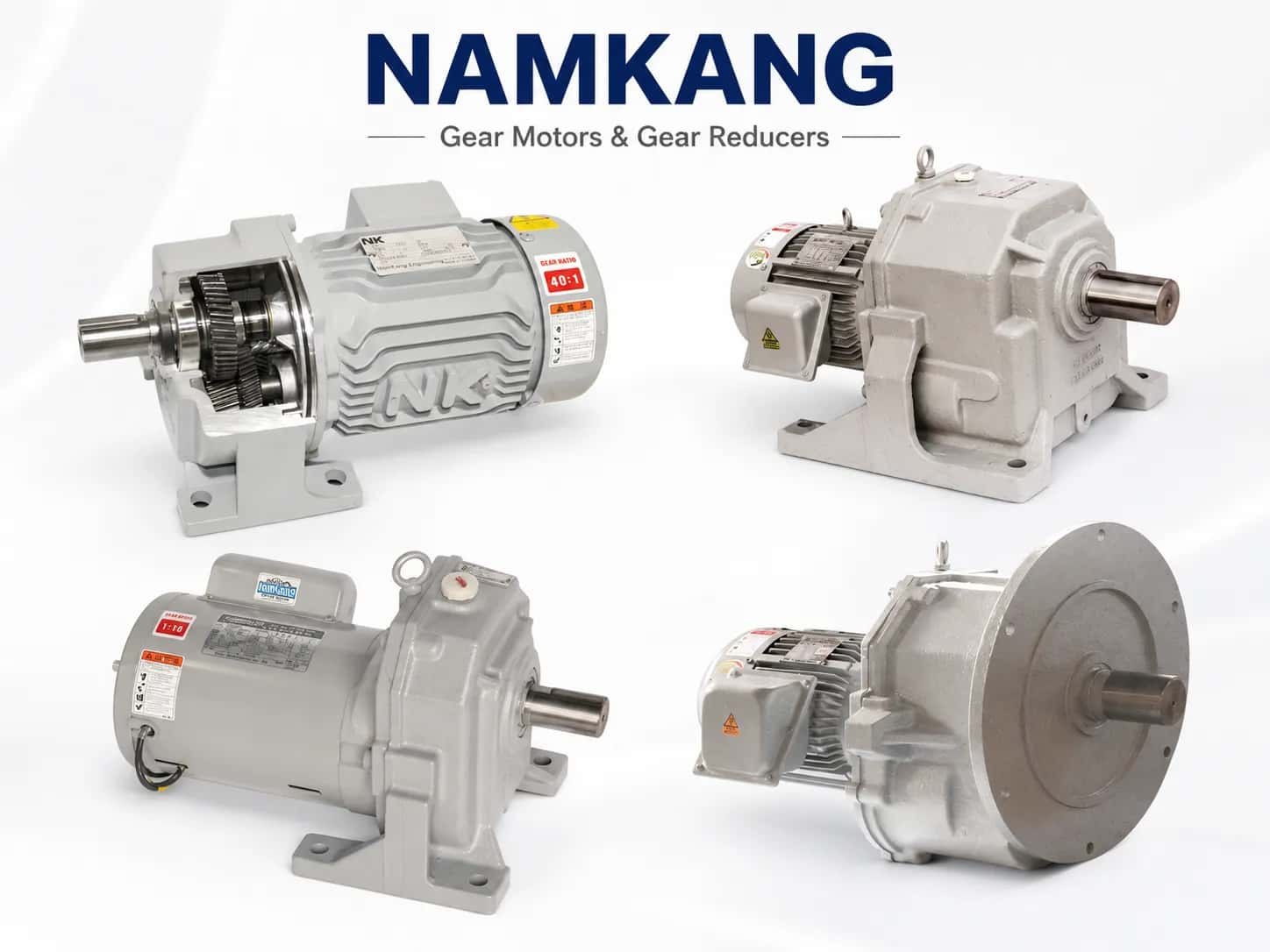 NAMKANG ENGINEERING Hàn Quốc với motor giảm tốc NK PLUS, Geared Motor, Line Power, IEC Type và nhiều cấu hình truyền động công nghiệp.