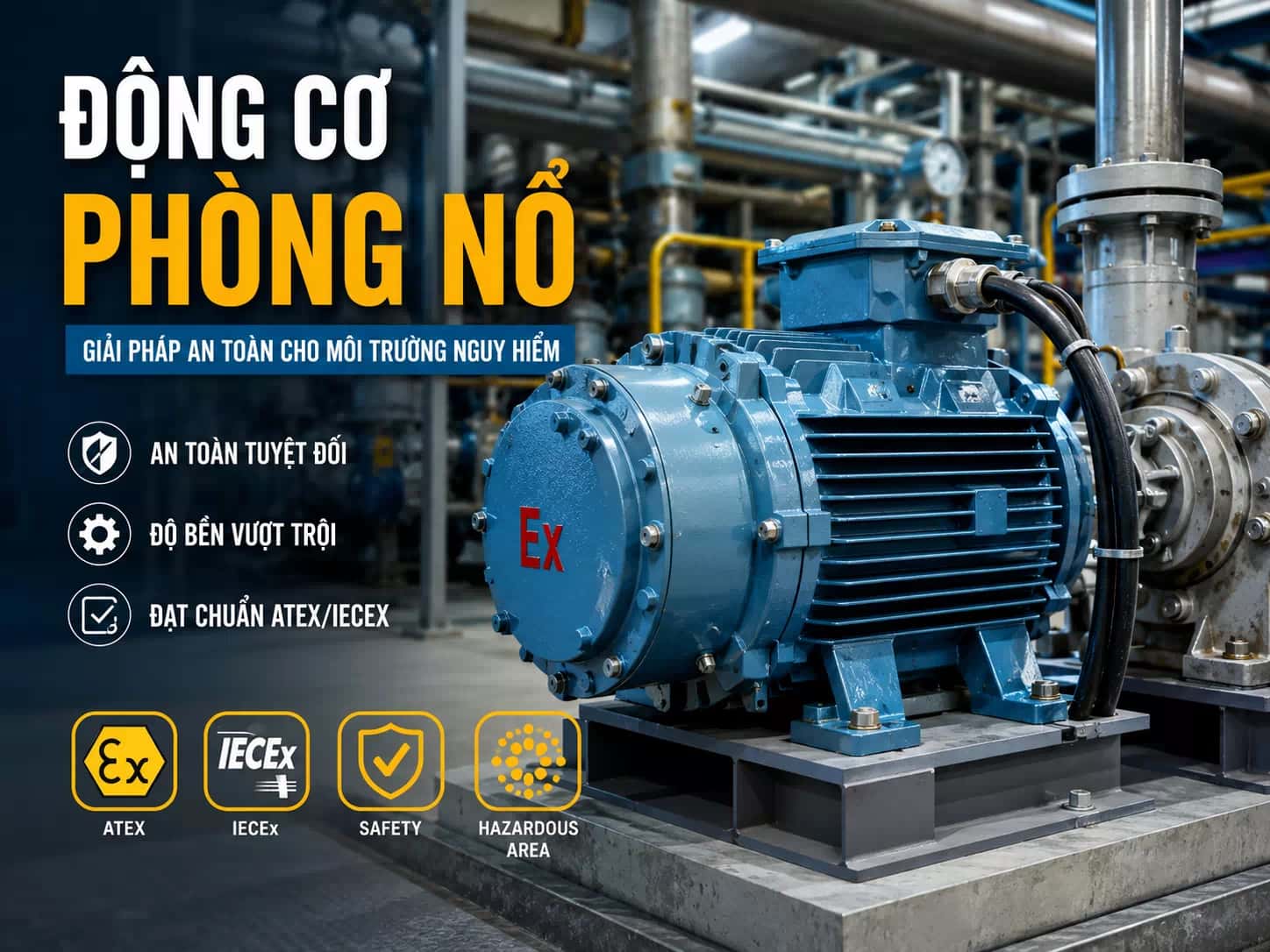 防爆モーターとは？ATEX IECEx規格に適合した産業用防爆モーター