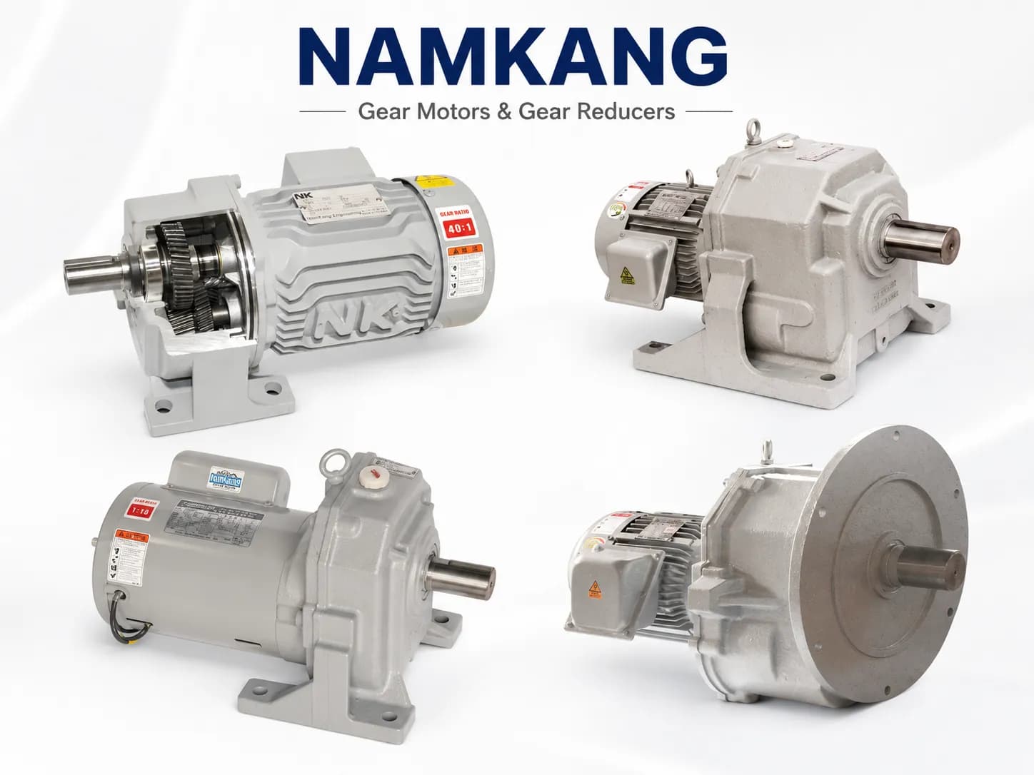 NAMKANG ENGINEERING Hàn Quốc với motor giảm tốc NK PLUS, Geared Motor, Line Power, IEC Type và nhiều cấu hình truyền động công nghiệp.
