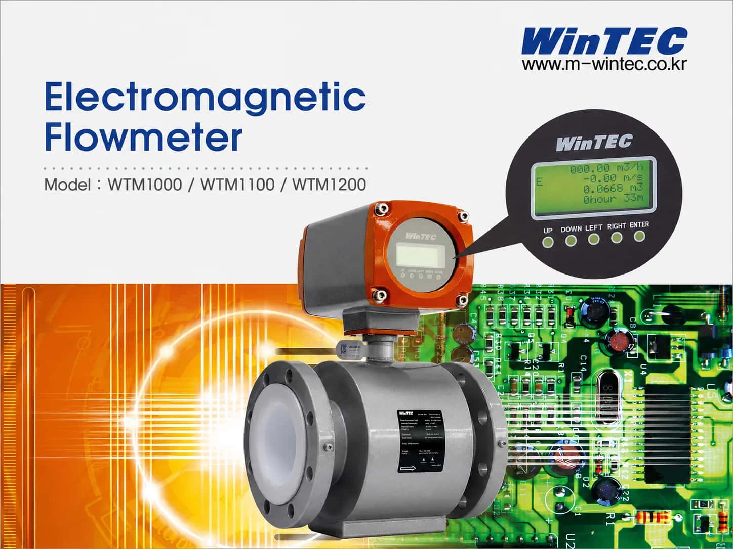 Lưu lượng kế điện từ WinTEC WTM1000 WTM1100 WTM1200 Hàn Quốc