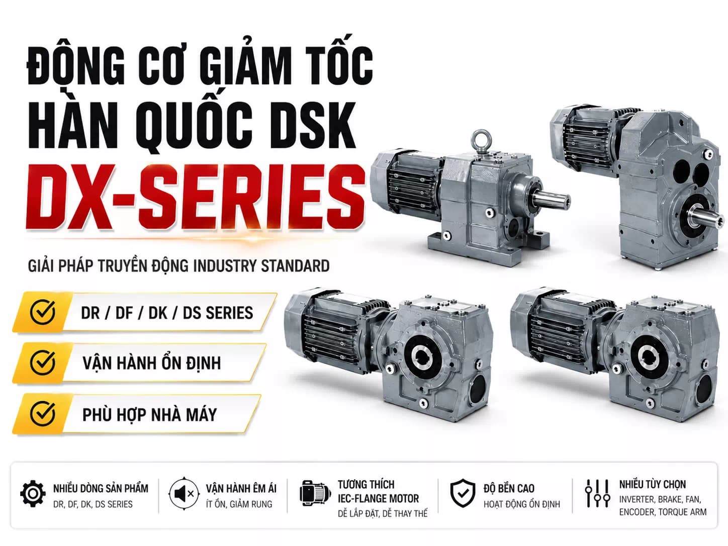 DSK Korean geared motors DX Series including DR, DF, DK, and DS series