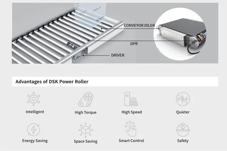 Ứng dụng DSK Power Roller trên băng tải con lăn