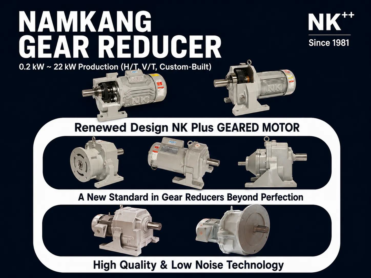 NAMKANG ENGINEERING Hàn Quốc với motor giảm tốc NK PLUS